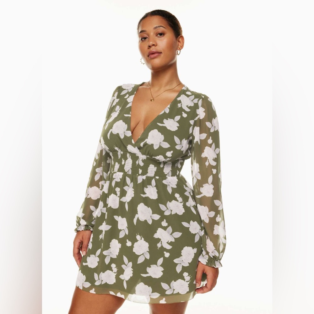 ARITZIA Wilfred Wistful Dress in Grotto green  Mochi pink